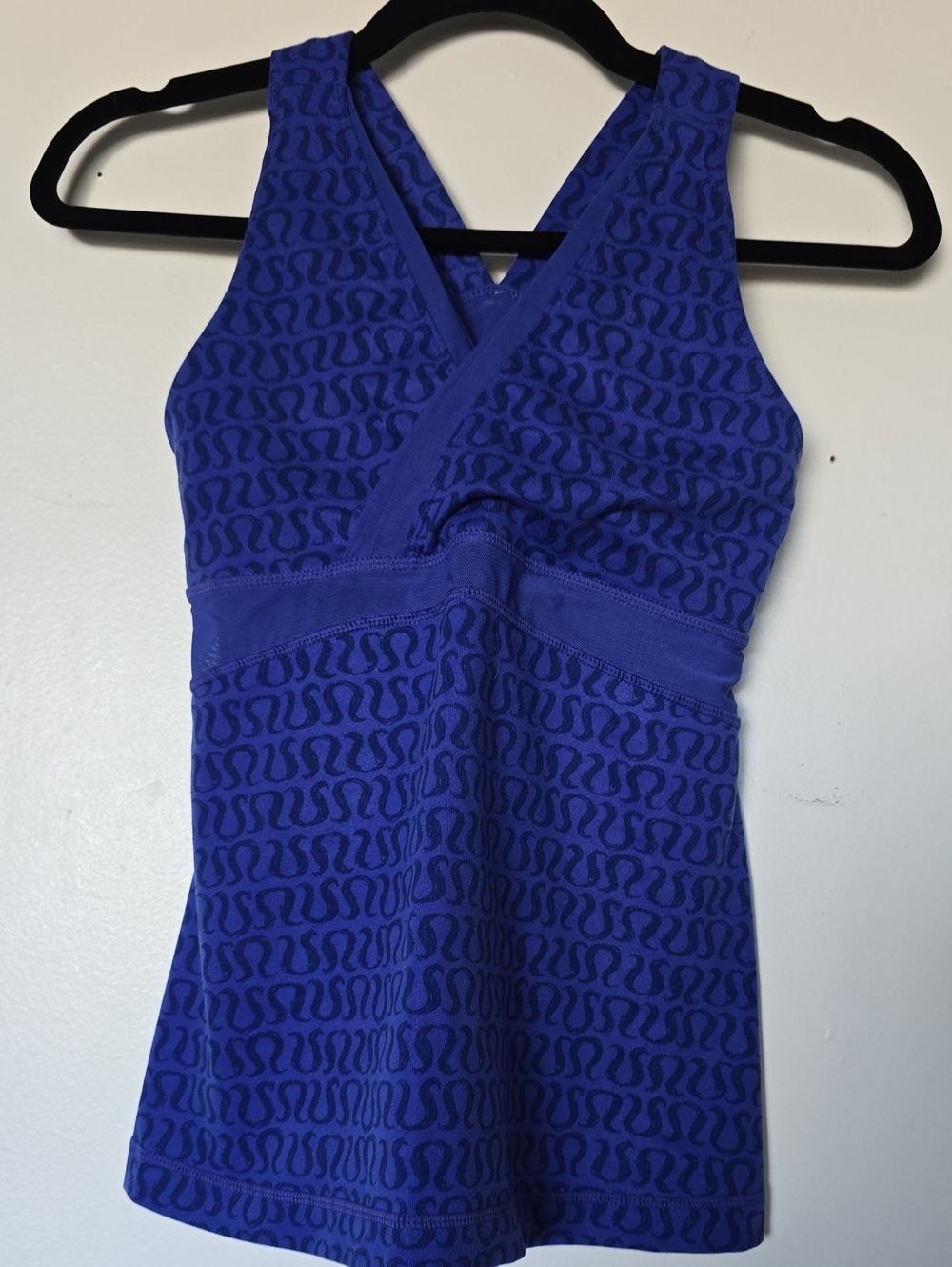 lululemon athletica Royal Blue Patterned Crossover Tank